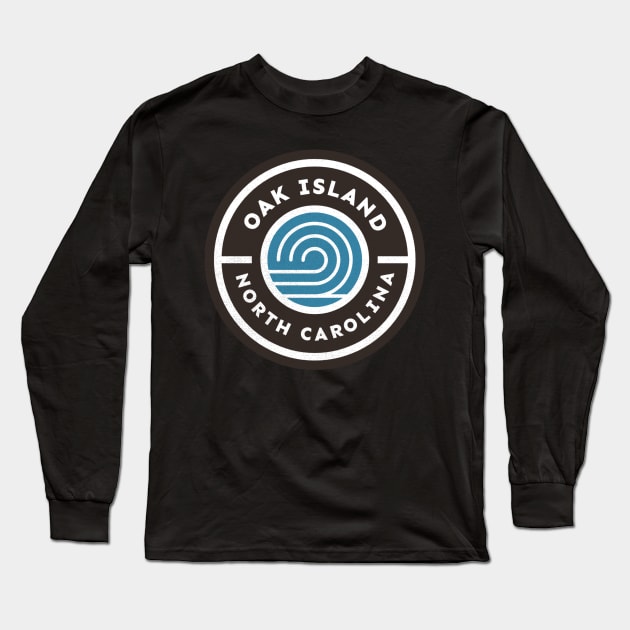 Oak Island, NC Waves Summer Vacationing Long Sleeve T-Shirt by Contentarama